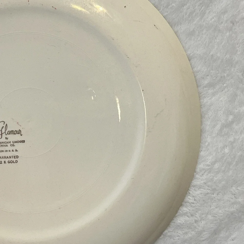 Glamour American Limoges Plate Daughters Of America Holy Bible 22K Gold Trim USA